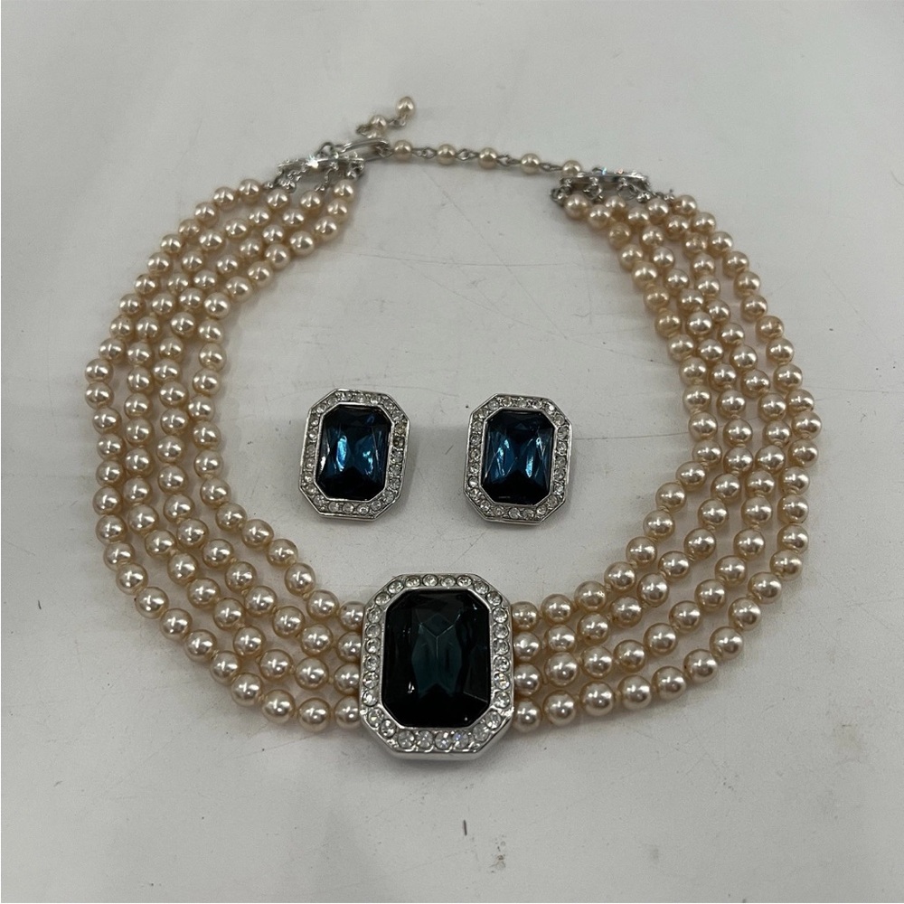 Kenneth Jay Lane Princess Diana Rhinestone, Faux Pearl & Faux Rhinestone Set
